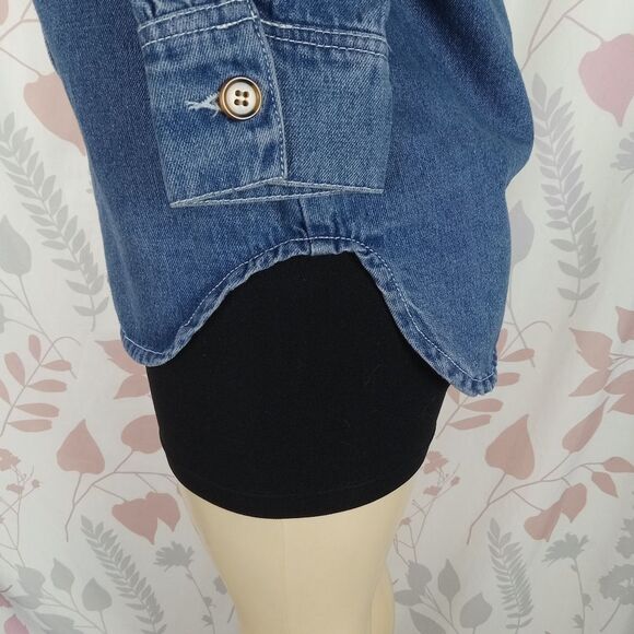 Cavalini denim collection button down shirt size Small - Picture 6 of 10